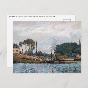 Alfred Sisley - Boote an der Schleuse Bougival Postkarte