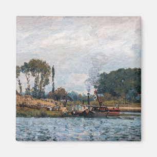 Alfred Sisley - Boote an der Schleuse von Bougival Magnet