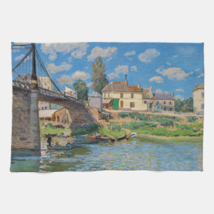 Alfred Sisley - Brücke bei Villeneuve-la-Garenne Geschirrtuch