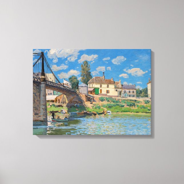 Alfred Sisley - Brücke bei Villeneuve-la-Garenne Leinwanddruck (Vorderseite)