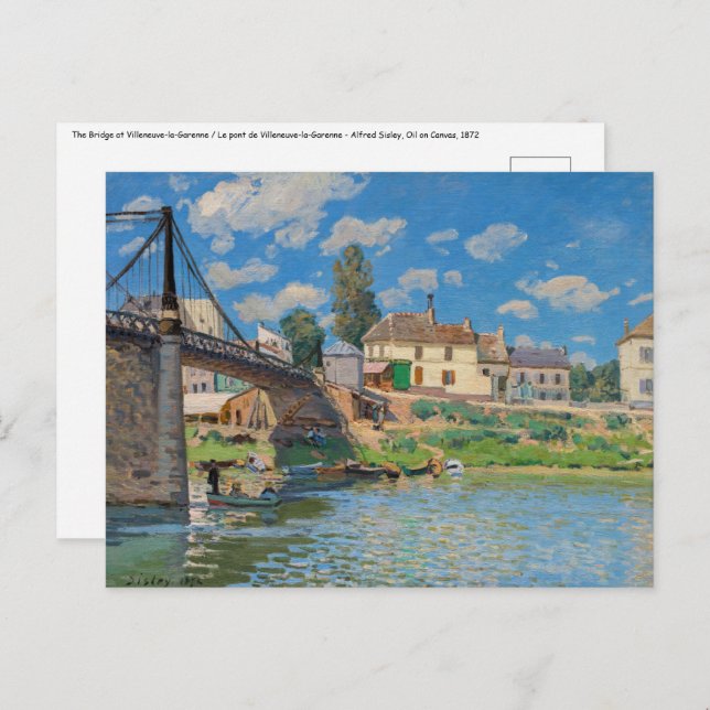 Alfred Sisley - Brücke bei Villeneuve-la-Garenne Postkarte (Vorne/Hinten)