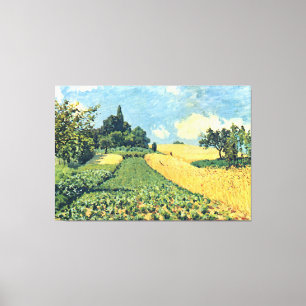 Alfred Sisley Corn Fields auf den Hügeln von Argen Leinwanddruck