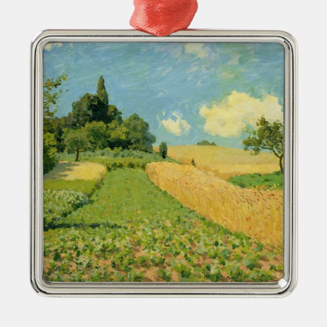 Alfred Sisley | das Getreidefeld Silbernes Ornament (Vorne)
