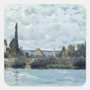 Alfred Sisley   die Seine bei Bougival Quadratischer Aufkleber