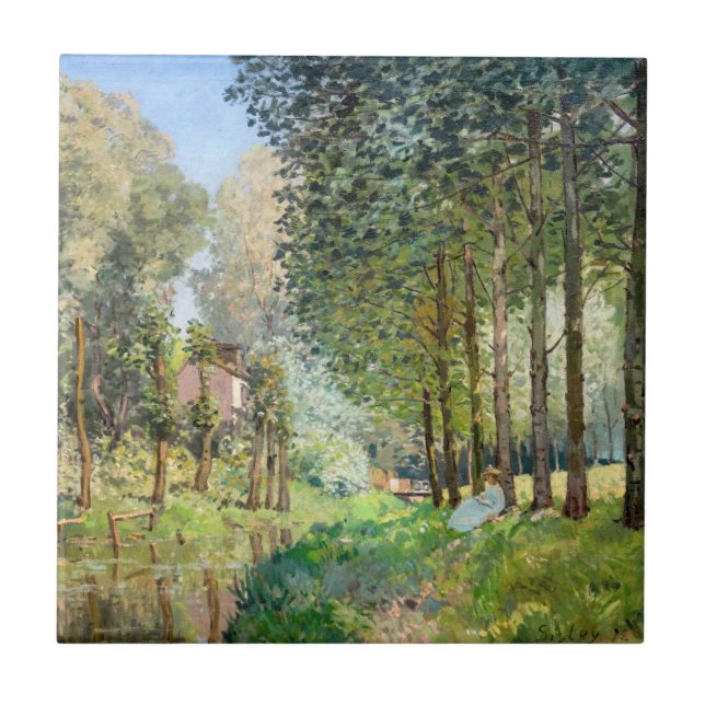 Alfred Sisley - Erholung entlang der Straße Fliese (Vorderseite)