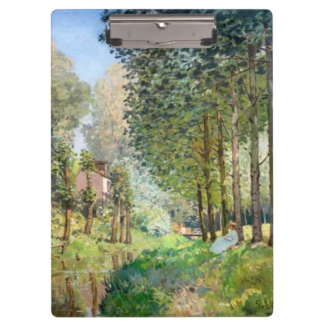 Alfred Sisley - Erholung entlang der Straße Klemmbrett (Vorderseite)