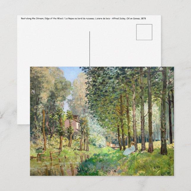 Alfred Sisley - Erholung entlang der Straße Postkarte (Vorne/Hinten)