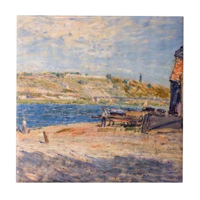 Alfred Sisley - Flussufer bei Saint-Mammes Fliese (Vorderseite)