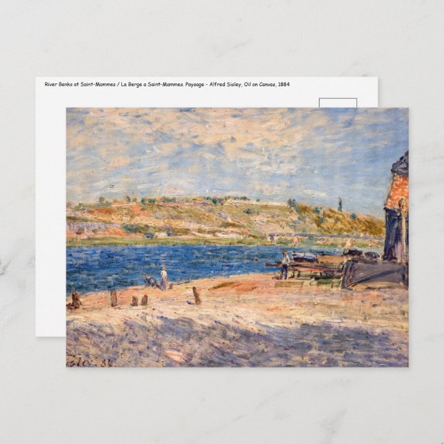 Alfred Sisley - Flussufer bei Saint-Mammes Postkarte (Vorne/Hinten)