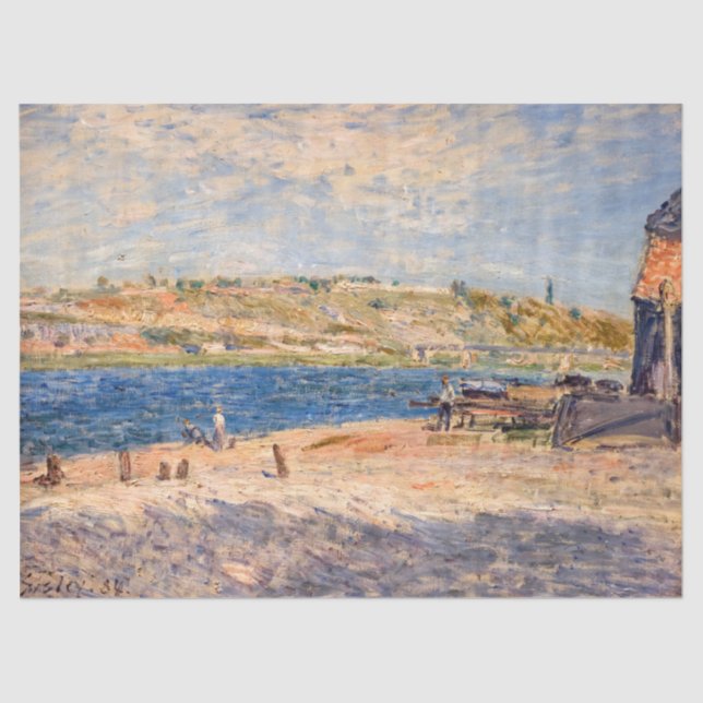 Alfred Sisley - Flussufer bei Saint-Mammes Seidenpapier (Vorderseite)