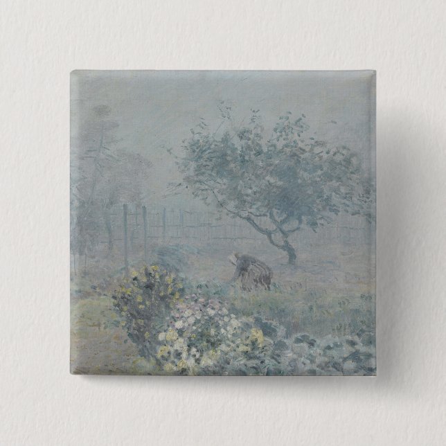 Alfred Sisley - Fog, Voisins Button (Vorderseite)