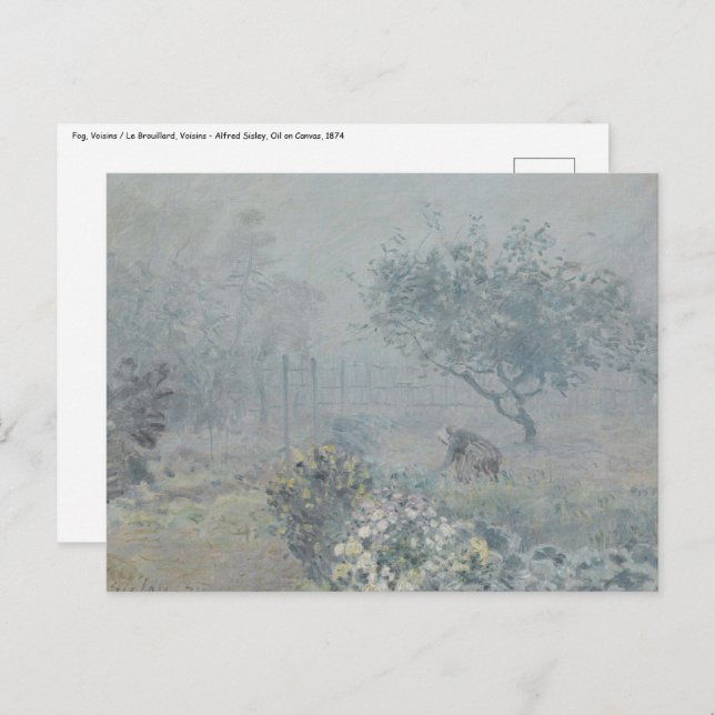 Alfred Sisley - Fog, Voisins Postkarte (Vorne/Hinten)