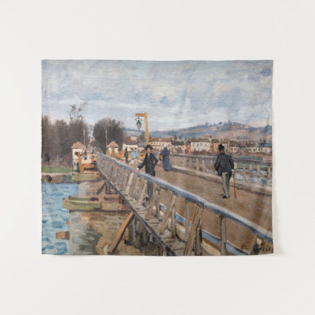 Alfred Sisley - Footbridge in Argenteuil Wandteppich (Vorderseite (Horizontal))