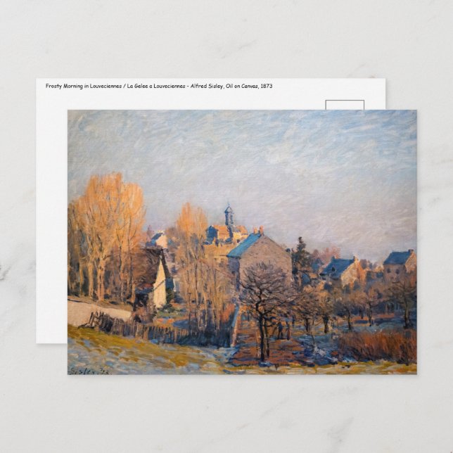 Alfred Sisley - Frosty Morning in Louveciennes Postkarte (Vorne/Hinten)