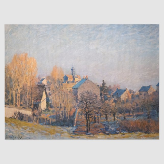 Alfred Sisley - Frosty Morning in Louveciennes Seidenpapier (Vorderseite)