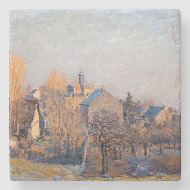 Alfred Sisley - Frosty Morning in Louveciennes Steinuntersetzer (Vorderseite)