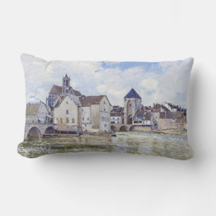 Alfred Sisley Gebäude und Brücken mit Wasser Lendenkissen