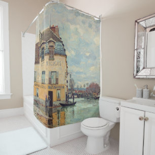 Alfred Sisley - Hochwasser in Port-Marly 1872 Duschvorhang