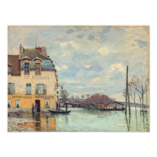 Alfred Sisley - Hochwasser in Port-Marly 1872 Fotodruck (Vorne)