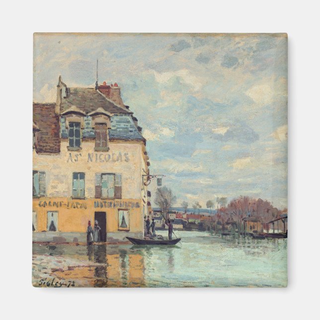 Alfred Sisley - Hochwasser in Port-Marly 1872 Magnet (Vorne)