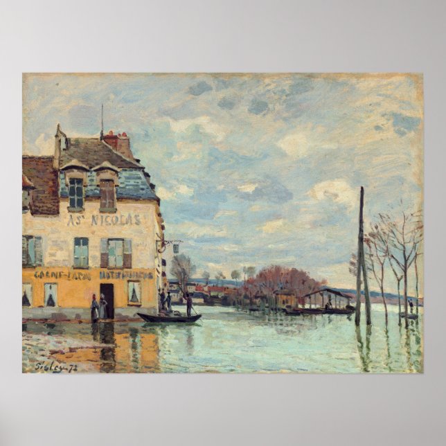 Alfred Sisley - Hochwasser in Port-Marly 1872 Poster (Vorne)