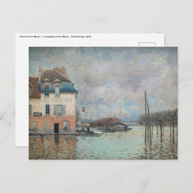 Alfred Sisley - Hochwasser in Port-Marly 1876 Postkarte (Vorne/Hinten)