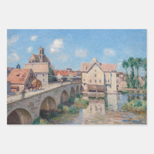Alfred Sisley Kunstwerk - Le Pont de Moret Geschenkpapier Set