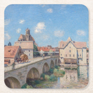 Alfred-Sisley-Kunstwerk - Le Pont de Moret Rechteckiger Pappuntersetzer