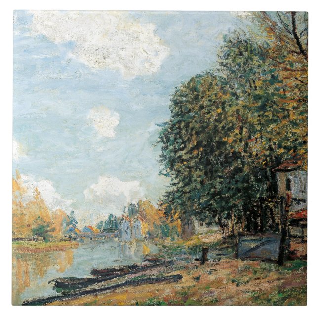 Alfred Sisley Moret: Die Banken des Loing Fliese (Vorderseite)