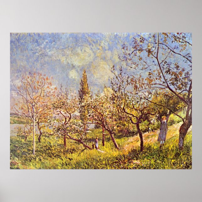 Alfred Sisley Orchard im Frühjahr Poster (Vorne)