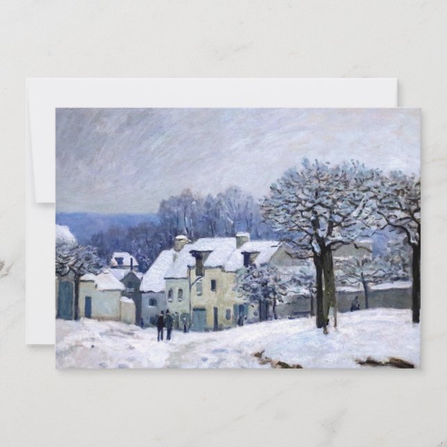 Alfred Sisley - Place Chenil in Marly, Schneeeffek Einladung (Vorderseite)
