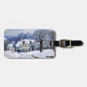 Alfred Sisley - Place Chenil in Marly, Schneeeffek Gepäckanhänger