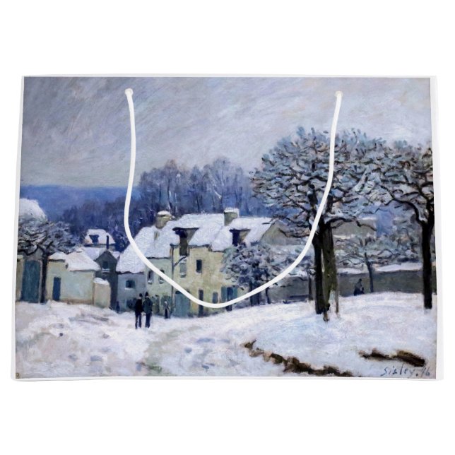 Alfred Sisley - Place Chenil in Marly, Schneeeffek Große Geschenktüte (Vorderseite)