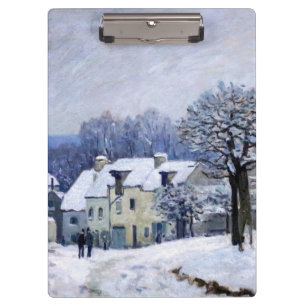 Alfred Sisley - Place Chenil in Marly, Schneeeffek Klemmbrett