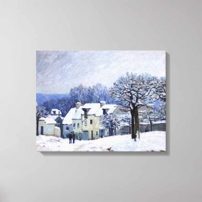 Alfred Sisley - Place Chenil in Marly, Schneeeffek Leinwanddruck (Vorderseite)