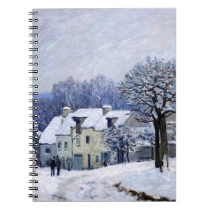 Alfred Sisley - Place Chenil in Marly, Schneeeffek Notizblock
