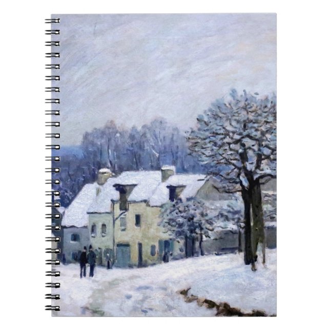 Alfred Sisley - Place Chenil in Marly, Schneeeffek Notizblock (Vorderseite)