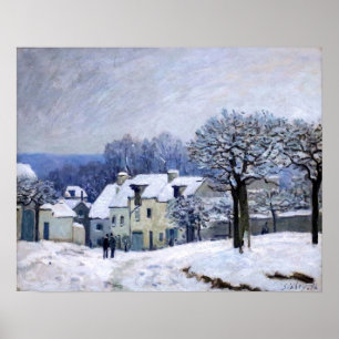 Alfred Sisley - Place Chenil in Marly, Schneeeffek Poster