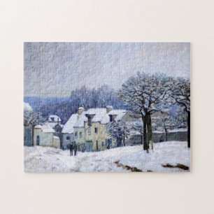 Alfred Sisley - Place Chenil in Marly, Schneeeffek Puzzle
