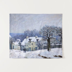 Alfred Sisley - Place Chenil in Marly, Schneeeffek Wandteppich