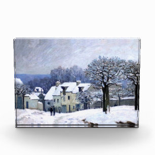 Alfred Sisley Place du Chenil in Marly, Schnee Fotoblock