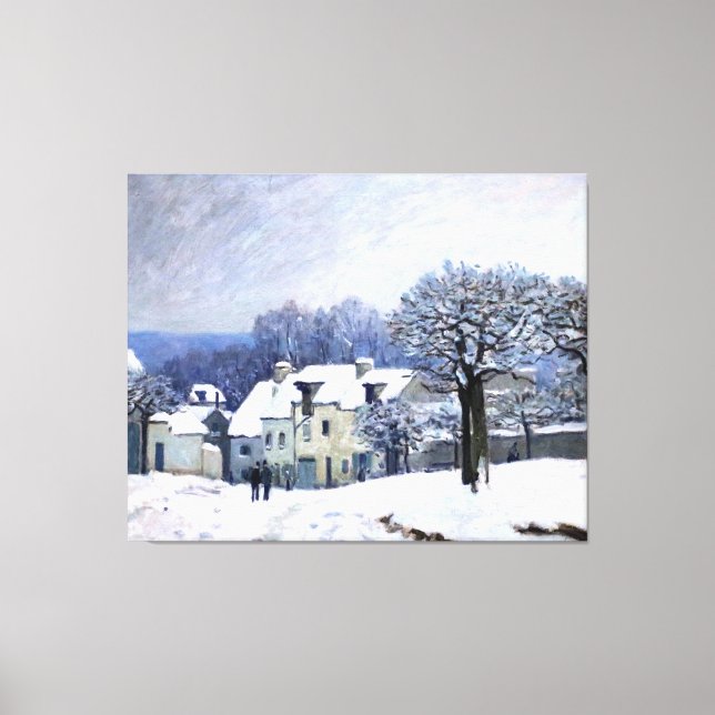 Alfred Sisley Place du Chenil in Marly, Schnee Leinwanddruck (Vorderseite)