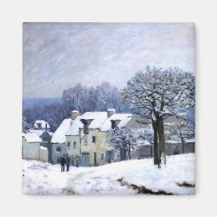 Alfred Sisley Place du Chenil in Marly, Schnee Magnet