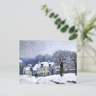Alfred Sisley Place du Chenil in Marly, Schnee Postkarte