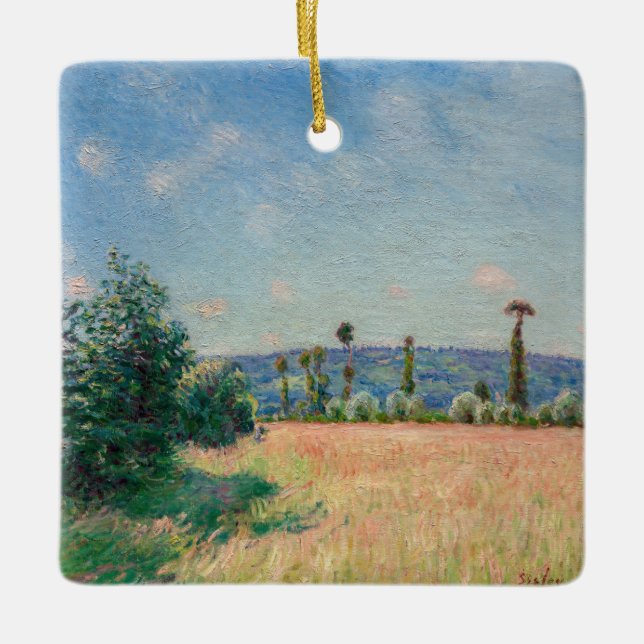 Alfred Sisley - Sahurs Meadows in Morning Sun Keramikornament (Vorderseite)