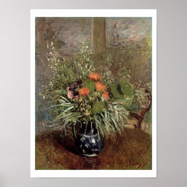 Alfred Sisley | Stillleben wild lebender Blume Poster (Vorne)