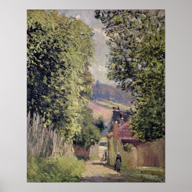Alfred Sisley | Straße in Louveciennes Poster (Vorne)