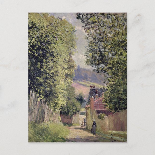 Alfred Sisley | Straße in Louveciennes Postkarte (Vorderseite)