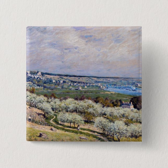 Alfred Sisley - Terrasse auf Saint-Germain, Frühja Button (Vorderseite)
