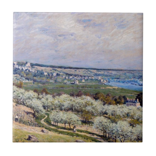Alfred Sisley - Terrasse auf Saint-Germain, Frühja Fliese (Vorderseite)